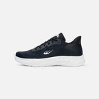 Jacquard mesh upper, hotmelt sidepanel, molded EVA midsole and outsole, and Bounce Pad insole system. Provides comfort, breathability, moisture control, ventilation, superior traction, and heel cushioning. Supports multi-directional movement.