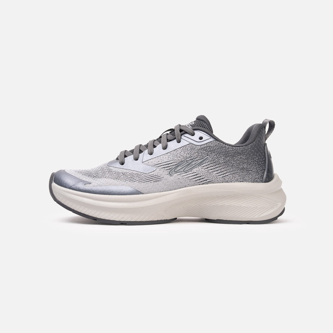 Shoe with mesh upper and metallic hot melt overlays, mesh lining, rubber heel counter, Speedsole insole system, and EVA midsole with rubber outsole. Transparent ETPU and EVA foam provide high-rebound cushioning, energy return, lightweight comfort, stability, and impact protection. Main image