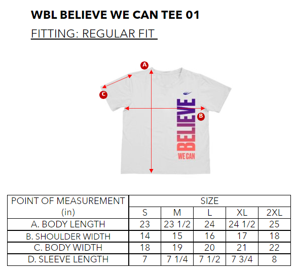 WBL BELIEVE WE CAN TEE 01