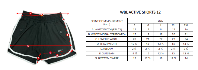 WBL ACTIVE SHORTS 12
