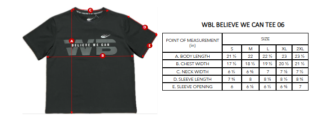 WBL BELIEVE WE CAN TEE 06