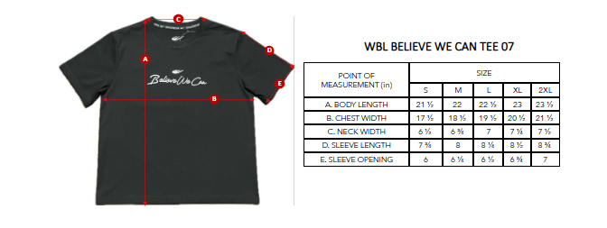 WBL BELIEVE WE CAN TEE 07
