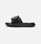 Black slide sandal with an adjustable strap, ST logo, and red S-FOAM footbed.