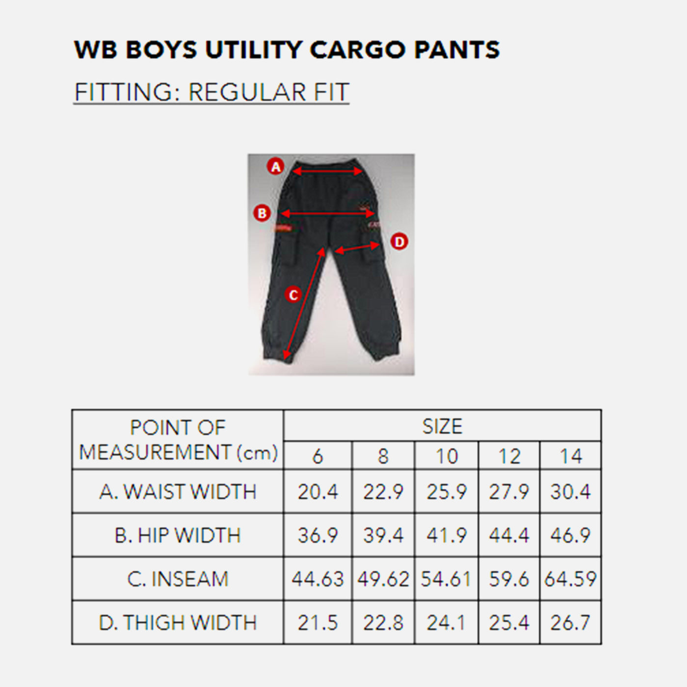 WB BOYS UTILITY CARGO PANTS